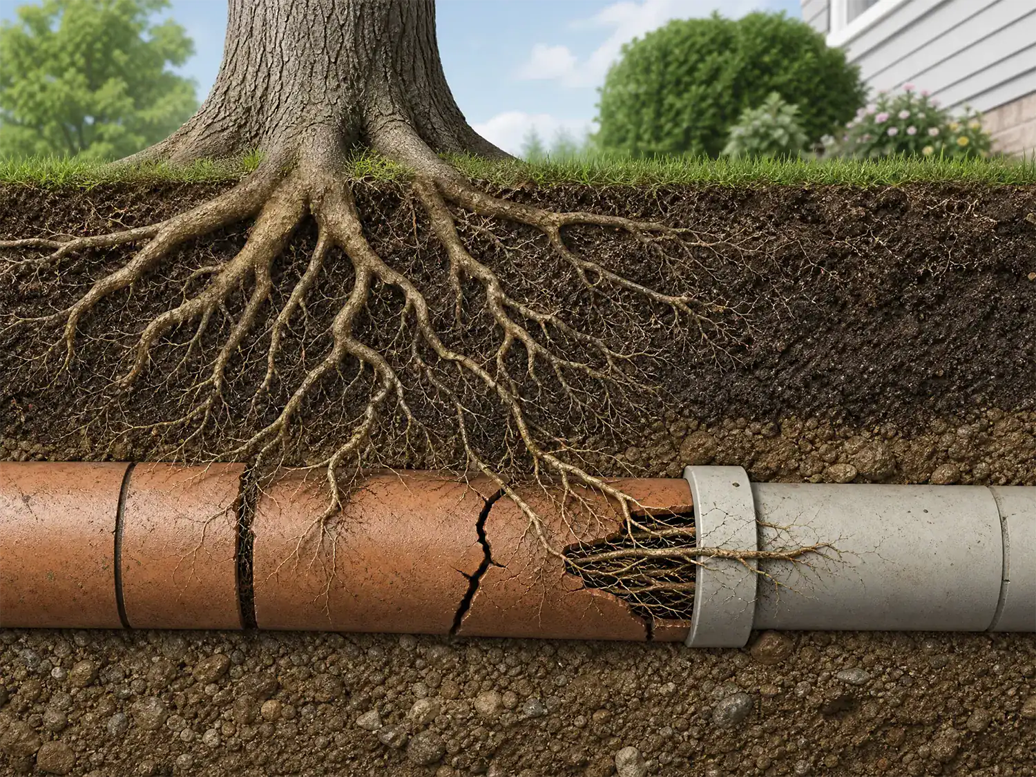 Sewer Line Roots Tree Roots in Sewer Lines: Prevention and Solutions